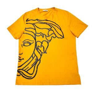 Versace Collection Medusa Graphic Men’s T-Shirt Yellow Size XL - Preowned